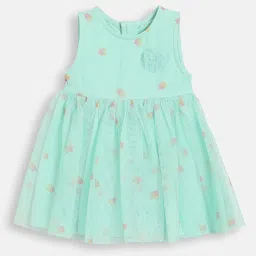 Miniklub Girls Green Regular Fit Printed Casual Dress image 1