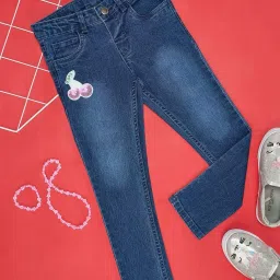 Pantaloons Junior Blue Cotton Printed Jeans image 1