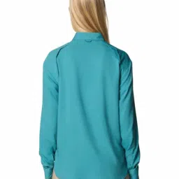 Columbia Womens Teal Omni-Shade Broad Spectrum Silver Ridge Utility Shirt image 2