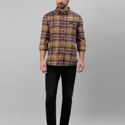 Royal Enfield Brown Regular Fit Check Cotton Shirt image 5
