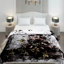 Monte Carlo Grey Polyester Floral Double Bed Winter Blanket Bandhan 2 Ply with Fragrance image 3