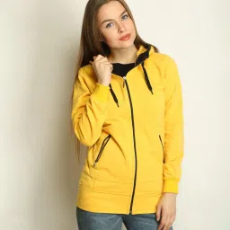 Belle Fille Yellow Regular Fit Hoodie image 1