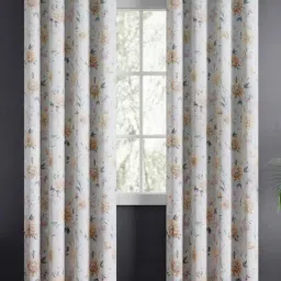 Haus & Kinder Multi Polyester Floral Amber Petals Eyelet 7 ft Door Curtain - Set of 2-picture-21