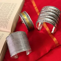 Niska Silver Madri Stacked Cuffs (Pack of 3) image 4