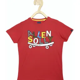 allen solly junior Allen Solly Kids Red Cotton Graphic Print T-Shirts image 1
