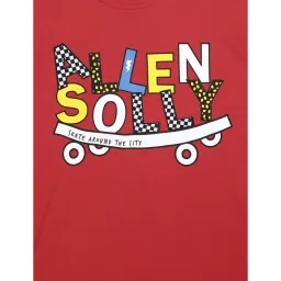 allen solly junior Allen Solly Kids Red Cotton Graphic Print T-Shirts image 3