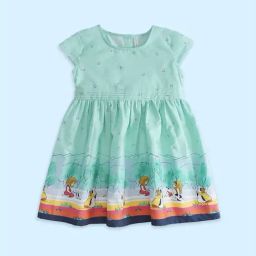 Pantaloons Junior Kids Green Cotton Printed Frock Dress-picture-12