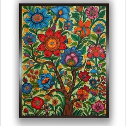 Indian Classic Art Multicolor Canvas Abstract Wall Art image 2