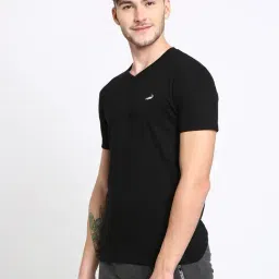 Crocodile Black Cotton Regular Fit T-Shirt image 3