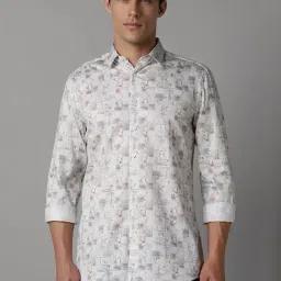 Louis Philippe Grey Cotton Slim Fit Printed Shirt-picture-35