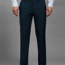 Louis Philippe Navy Slim Fit Trousers-picture-29