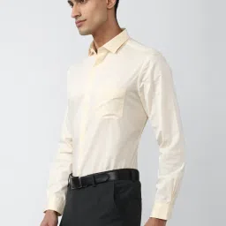 peter england Men Cream Regular Fit Formal Shirts image 3