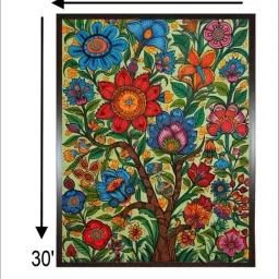 Indian Classic Art Multicolor Canvas Abstract Wall Art image 5