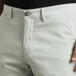 Louis Philippe Grey Cotton Slim Fit Shorts image 4