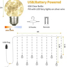 Xergy White Plastic Wishing Ball Twinkle Globe Fairy Lights image 4