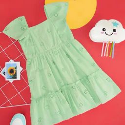 YU by Pantaloons Kids Green Cotton Flared Fit Dress-picture-24