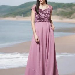 Miss Chase Mauve Floral Print Maxi Dress-picture-19