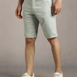 Louis Philippe Grey Cotton Slim Fit Shorts image 3