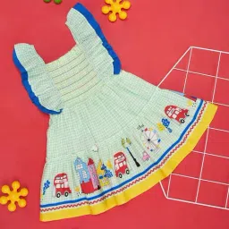 Pantaloons Baby Kids Green Cotton Chequered Dress-picture-39