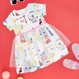 Pantaloons Baby Kids White Cotton Printed Dress-image-69