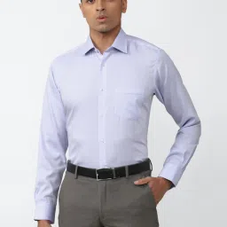 van heusen Men Blue Regular Fit Check Full Sleeves Formal Shirt image 1