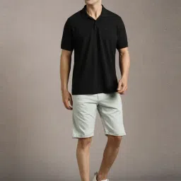 Louis Philippe Grey Cotton Slim Fit Shorts image 5