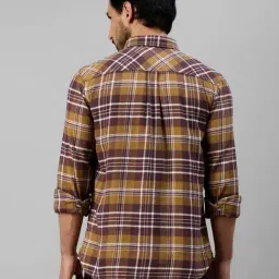 Royal Enfield Brown Regular Fit Check Cotton Shirt image 2