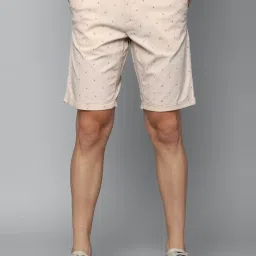 Louis Philippe Beige Cotton Slim Fit Printed Shorts image 1