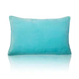 Home4U Jemma Blue & Gold Cotton Slub Cushion Cover - Set of 1 image 2
