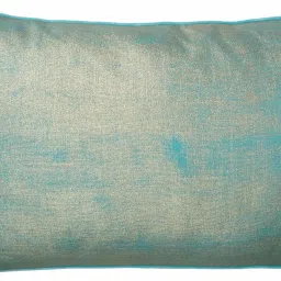 Home4U Jemma Blue & Gold Cotton Slub Cushion Cover - Set of 1 image 3