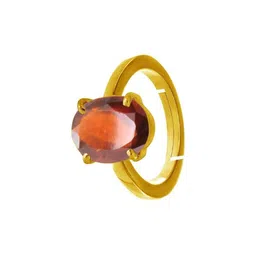 GenZcomplex Gold-Plated Brass Garnet Finger Ring-image-48