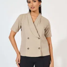 Styli Beige Plain Shirt-picture-29