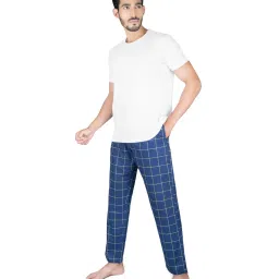 XYXX White & Navy Regular Fit Night Suit image 3