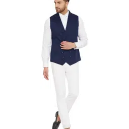 Hypernation Navy Regular Fit Waistcoat image 5