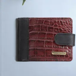 Hidesign Red Leather Rfid Bi-Fold Wallet for Men-image-97