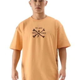 The Souled Store TMNT: Ninjas Peach Loose Fit Oversized Crew T-Shirt-image-36