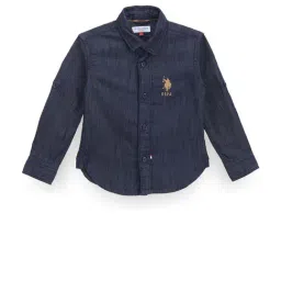 U.S. Polo Assn. Kids Blue Logo Full Sleeves Shirt-picture-28
