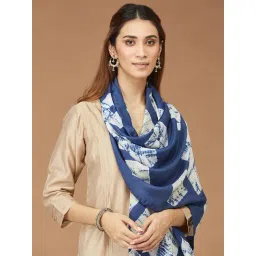 Fabindia Blue Printed Stole image 3