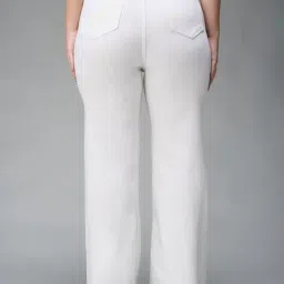 Miss Chase A+ White Denim Solid High Rise Jeans image 2