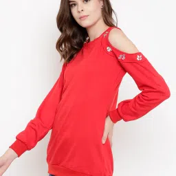 Belle Fille Red Embellished Sweatshirt image 4