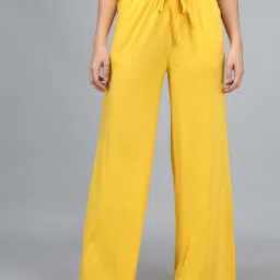 Kotty Yellow Flared Fit Palazzos image 1