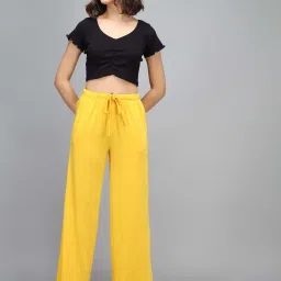 Kotty Yellow Flared Fit Palazzos image 4