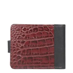 Hidesign Red Leather Rfid Bi-Fold Wallet for Men image 5