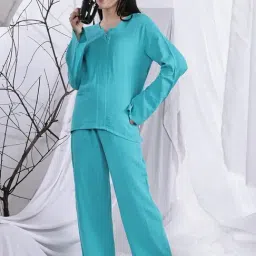 NEUDIS Teal Cotton Night Suit image 5
