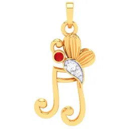 P.C. Chandra Jewellers 14k Yellow Gold Musical Note Butterfly Pendant-image-47