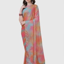MIRCHI FASHION Multicolored Printed Saree With Unstitched Blouse-picture-15