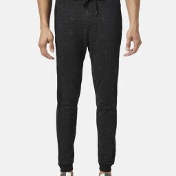 SF Jeans by Pantaloons Black Cotton Slim Fit Self Pattern Joggers-picture-44