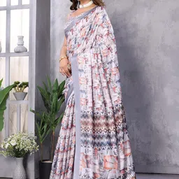 priyashi Floral Printed Designer Silk Cotton Bhagalpuri Saree image 4