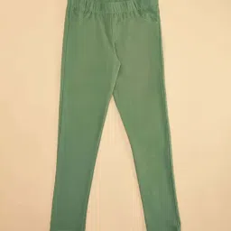Pantaloons Junior Olive Cotton Regular Fit Leggings image 3