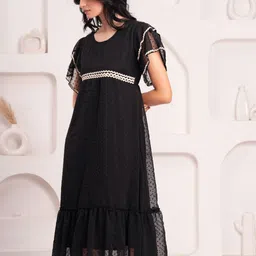 BAESD Women Gathered or Pleated Fit & Flare Midi Dress image 4